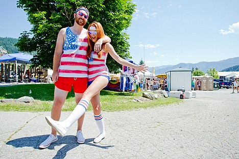 &lt;p&gt;Evan Burgher and Kara Tharaldson, both of Orange County, Calif., showed their patriotism Saturday during Bayview Daze.&lt;/p&gt;