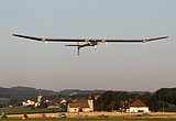 Solar-powered plane takes off