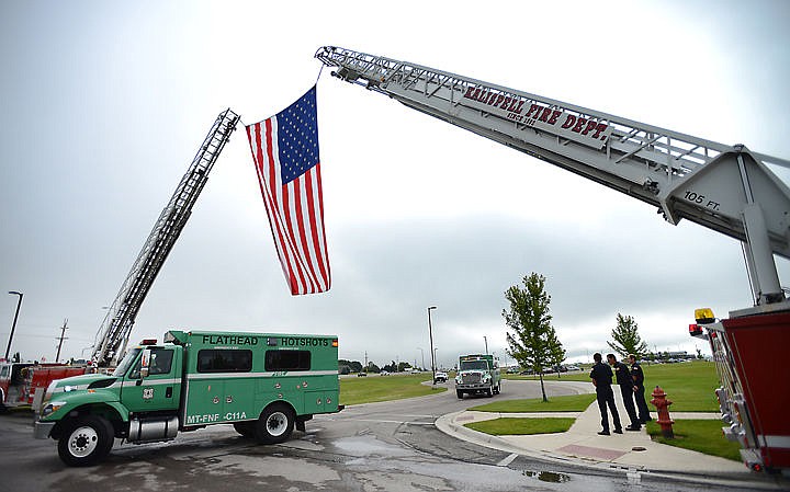 &lt;p&gt;The Flathead Hotshots take part in the funeral procession for Brad Treat, 38, a law-enforcement officer with the U.S. Forest Service who died outside Glacier National Park on June 29, as a result of an encounter with a bear. Services were held at 10 a.m. at Legends Stadium in Kalispell.&lt;/p&gt;&lt;p&gt;(Brenda Ahearn/Daily Inter Lake)&lt;/p&gt;