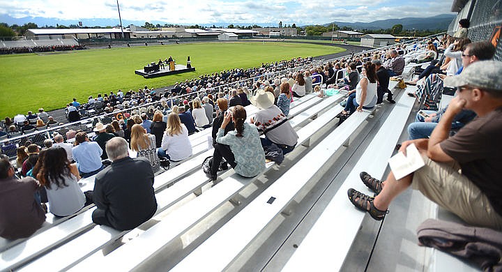 &lt;p&gt;Flathead County Sheriff Chuck Curry speaks at the funeral of Brad Treat on Thursday, July 7, at Legends Stadium in Kalsipell.&lt;/p&gt;&lt;p&gt;(Brenda Ahearn/Daily Inter Lake)&lt;/p&gt;