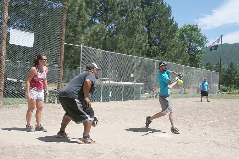 &lt;p&gt;TJ Philip goes up to bat during the championship game for his team sponsored by Loko Joes, a bar in St. Regis.&lt;/p&gt;