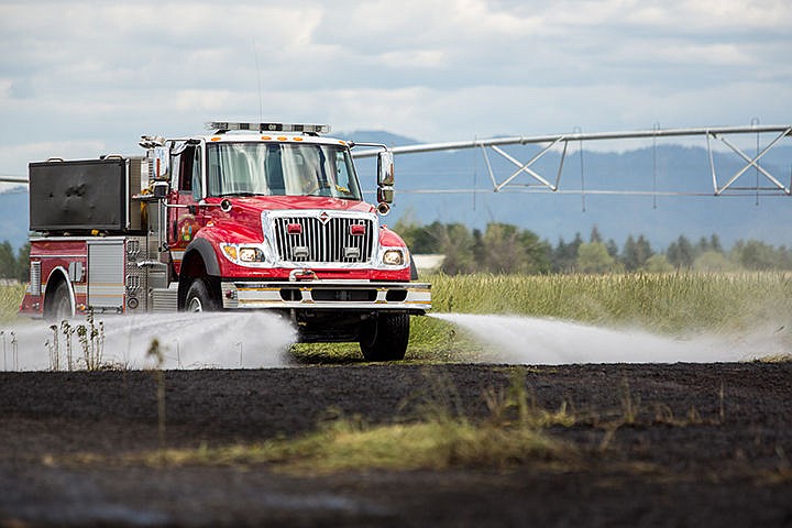 &lt;p&gt;At approximately 12:30 on Friday afternoon Kootenai County Fire &amp; Rescue responded to a report grass fire in the area of Idaho Street and Poleline Avenue in Post Falls. The fire was started while the field was being cut by a swather that most likely struck a rock and a spark ignited the grass, says Fire Chief Warren A. Merritt. The fire burned roughly four acres and took around an hour to completely extinguish.&lt;/p&gt;