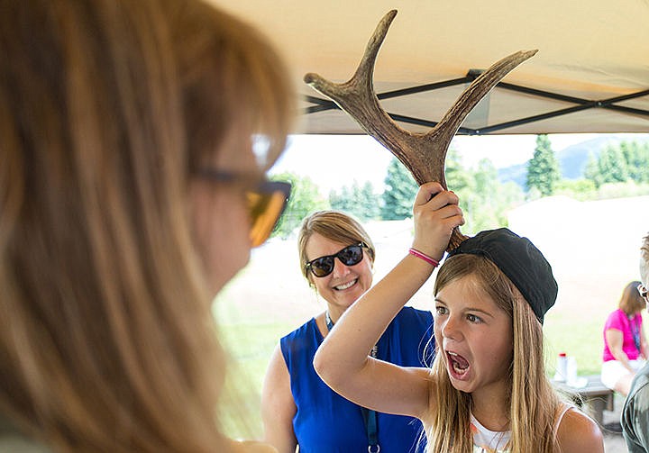 &lt;p&gt;Mariah Klepper, fourth grade student at Hayden Lake Elementary School, holds a deer antler on her head during part of the outdoor learning exercise on Thursday.&lt;/p&gt;