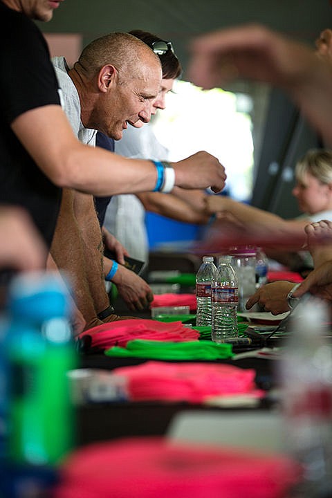 &lt;p&gt;Doug Reeves of Mcminnville Oregon registers Friday for the Ironman triathlon at the Ironman village located in the city park in Coeur d&#146;Alene. Some 2,000 are expected to compete in Sunday&#146;s race.&lt;/p&gt;