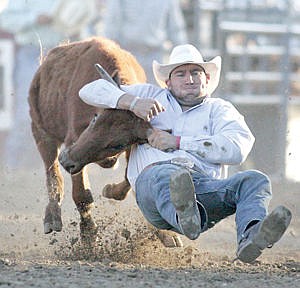 &lt;p&gt;Bridger Chambers of Stevensville with a time of 7.0 in the steer wrestling event Saturday.&lt;/p&gt;