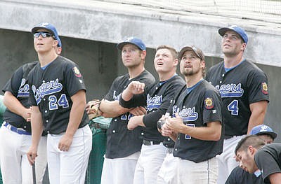&lt;p&gt;Pop-up fly with Logger Legends Jared Winslow, left, Cole Spencer, Eric Riddle, Nate Herbig, Josh Foote, Colton Cannon and Cameron Burke. (Paul Sievers/The Western News)&lt;/p&gt;
