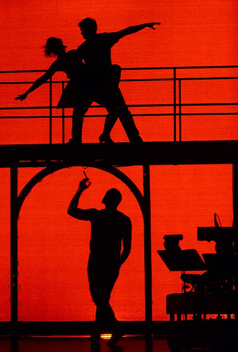 &lt;p&gt;Luke Walrath and Susan O'Dea, top, and Nicholas Ward are silhouetted against a red backdrop as they rehearse a scene from Guys and Dolls on Sunday, July 6, in Whitefish. (Brenda Ahearn/Daily Inter Lake)&lt;/p&gt;