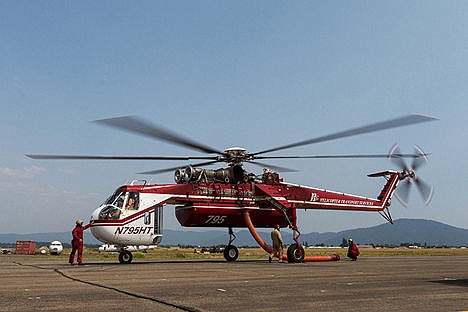 &lt;p&gt;Crews monitor the operations of a Sikorsky Sky Crane shortly before take off. The aircraft, able to pump and hold some 2,000 gallons of water, was deployed to aid in fighting the Cape Horn fire in Bayview on Thursday.&lt;/p&gt;