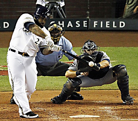 &lt;p&gt;National League's Prince Fielder of the Milwaukee Brewers hits a three-run home run during the fourht inning of the MLB All-Star baseball game Tuesday, July 12, 2011, in Phoenix. (AP Photo/Ross D. Franklin)&lt;/p&gt;