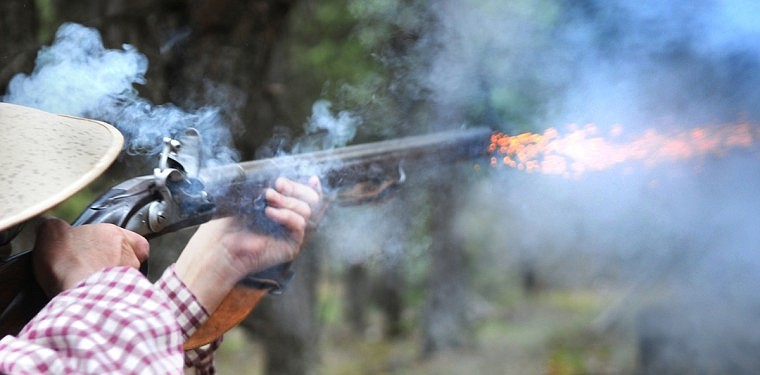 Matt Denison of Superior takes a shot at a target on Saturday at the Merical Mountain Rendezvous in Marion.