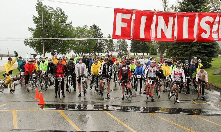 &lt;p&gt;Riders roll up to a wet starting line for the 2012 CHAFE 150 ride. This year's event had drawn about 200 riders who plan to tackle either the 150- or 80-mile routes to raise money for Lake Pend Oreille School District Students with various forms of autism. (Photo by JASON DUCHOW PHOTOGRAPHY)&lt;/p&gt;