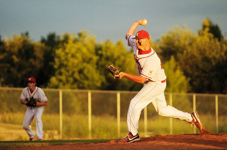 &lt;p&gt;Kalispell Lakers Chandler Eaves pitches during Friday evening&#146;s late game with Medicine Hat at Griffin Field in the John R. Harp American Legion baseball tournament. No score was available by press time.&lt;/p&gt;