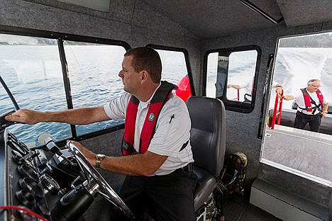 &lt;p&gt;Deputy Fire Chief Pat Riley operates the Northern Lakes Fire Protection District&#146;s fireboat.&lt;/p&gt;