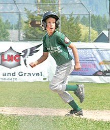 All-star Bryant Hales gets a jump on running from second to third base during the state tournament last weekend in Columbia Falls.