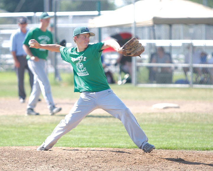 Cade Tunstall pitches during Moses Lake's game against the Pasco Sun Devils Saturday at Moses Lake High School