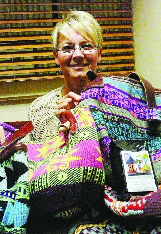 &lt;p&gt;Jeana Roose King, a former Lincoln County resident, shows the Kiondo Bags of Hope and coffee products from Kenya that she sells to help support the educational and economic development projects that she has started in Kenya with her partner Debra Akre.&lt;/p&gt;