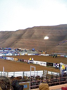 The rodeo grounds in Gallup, N.M. were nestled in the Red Rock Canyon and provided some breathtaking views.