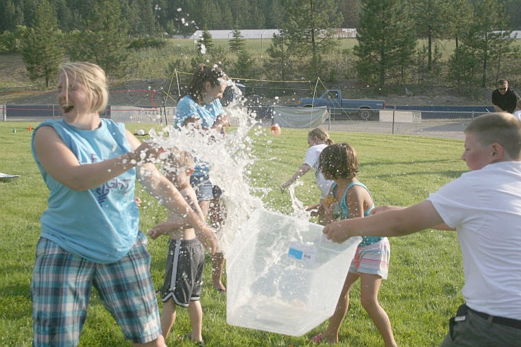 <p>A water fight breaks out at the Relay For Life in Superior.</p>