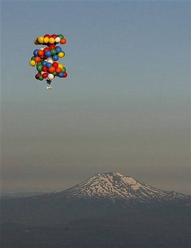 &lt;p&gt;In this July 7, 2007 file photo, cluster balloonist Kent Couch, sitting in a lawn chair, ascends past Mount Bachelor to his cruising altitude at the start of his attempt of a flight to Idaho, near Bend, Ore. In 2008, Kent Couch made headlines by floating from Oregon to Idaho on a lawn chair hoisted into the clouds by party balloons. (AP Photo/The Bulletin, Pete Erickson, File)&lt;/p&gt;