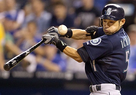 &lt;p&gt;Seattle Mariners' Ichiro Suzuki fouls off a pitch during the seventh inning of a baseball game against the Kansas City Royals in Kansas City, Mo., Tuesday, July 17, 2012. (AP Photo/Orlin Wagner)&lt;/p&gt;