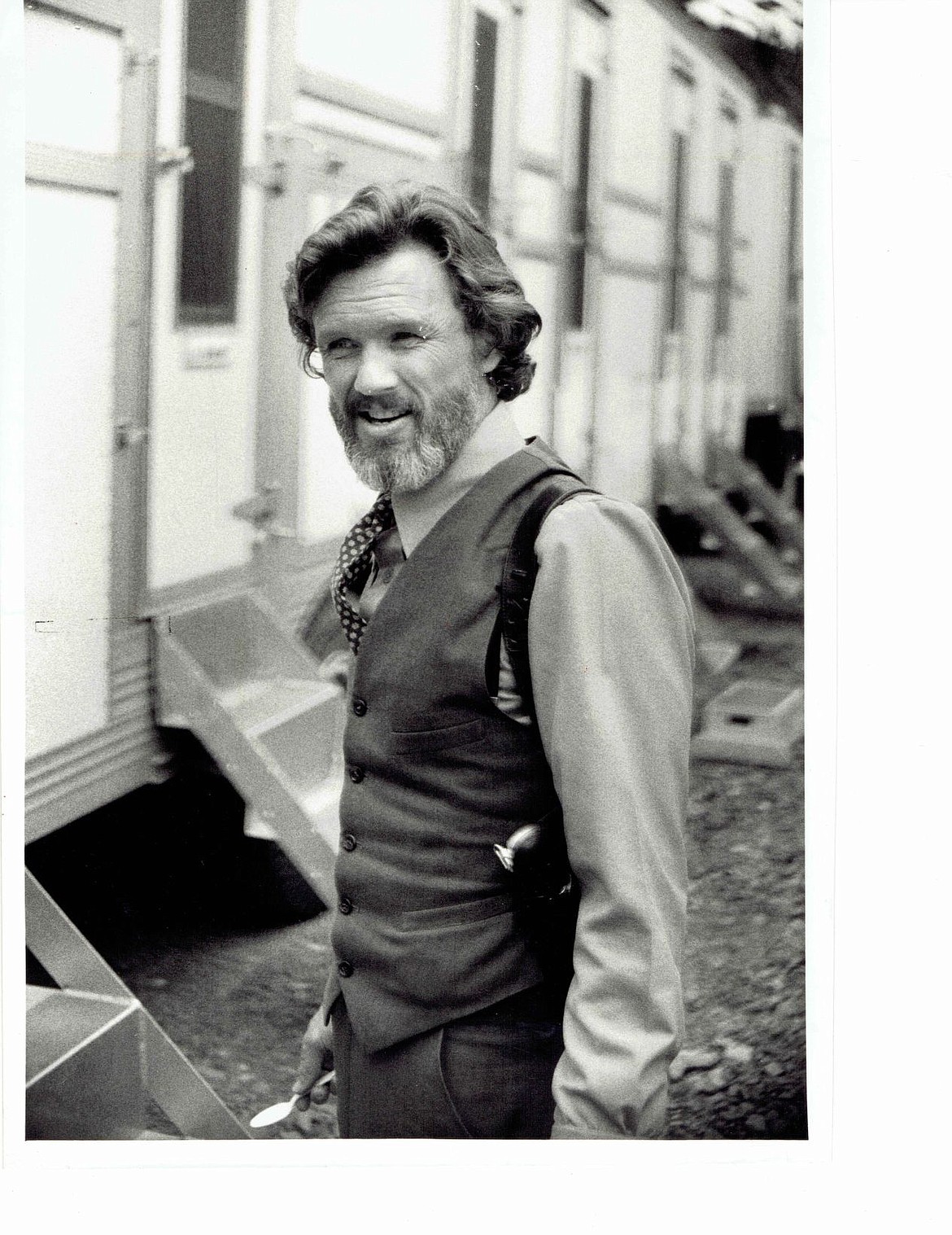 <p>Kris Kristofferson on the set of "Heaven's Gate" in Glacier Park, 1979. (Les Gapay photo)</p>