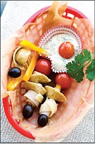 &lt;p&gt;This photo shows tortellini veggie skewers. Serve the skewers with a side of your child's favorite salad dressing.&lt;/p&gt;