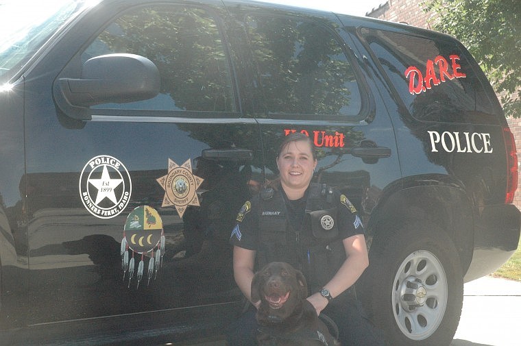 &lt;p&gt;Cpl. Tiffany Murray of the Bonners Ferry Police Department and the official DARE and SRO and her partner Sally Sue both&#160; proud of their new DARE vehicle the city purchased.&lt;/p&gt;