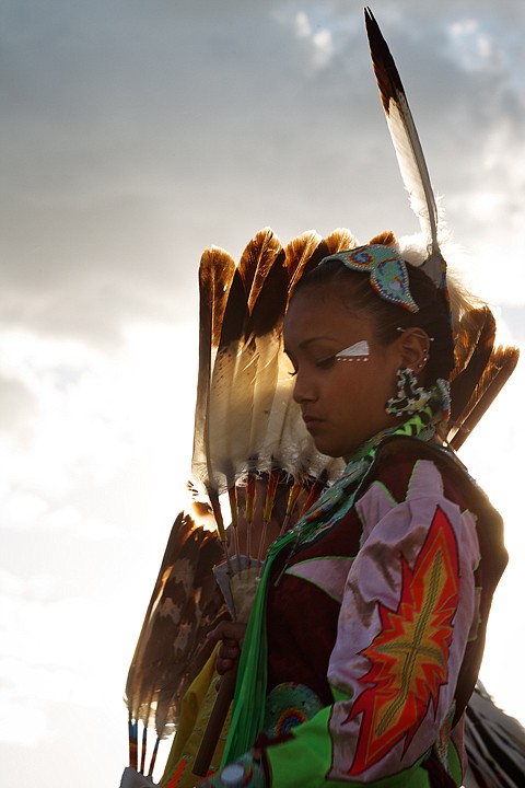 &lt;p&gt;A young Native American girl parades with hundreds of others
during the Julyamsh pow wow in Post Falls.&lt;/p&gt;