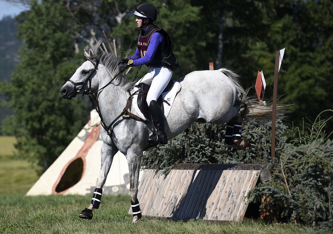 &lt;p&gt;Haley Abbett on Limitless clears an obstacle during the Novice B cross country during The Event at Rebecca Farm on Friday. (Aaric Bryan/Daily Inter Lake)&lt;/p&gt;