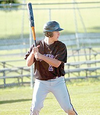 Devin Kamarainen up to bat for the Mission Valley Rockies.