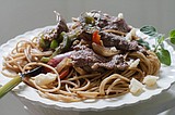 Easy steak and cheese pasta