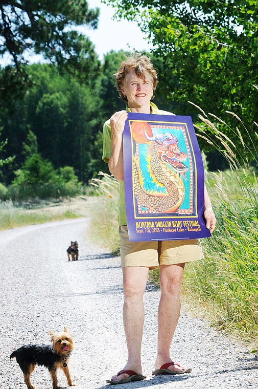 &lt;p&gt;Creston-based artist Nancy Cawdrey holds the poster she painted for the 2013 Montana Dragon Boat Festival. The posters are $20 each and the money goes to Save a Sister, a local breast cancer support group. July 16, 2013 in Creston, Montana. (Patrick Cote/Daily Inter Lake)&lt;/p&gt;