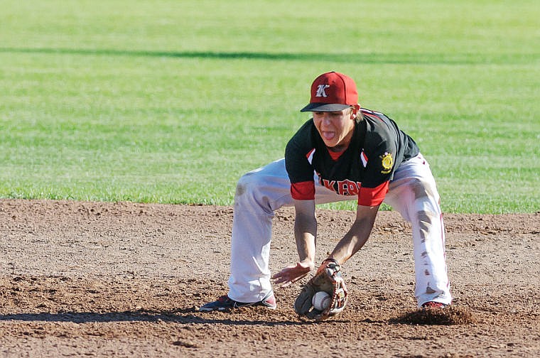 &lt;p&gt;Lakers second baseman Charlie Obermiller fields the ball Wednesday night during the Lakers doubleheader against Great Falls at Griffin Field. July 17, 2013 in Kalispell, Montana. (Patrick Cote/Daily Inter Lake)&lt;/p&gt;