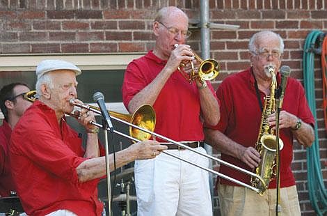 Nick Ianniello/Mineral Independent Bruce Davis (left), Keith Lamotte and Dick Habbard of the Dixie Dandies jam out in Superior Sunday during a concert sponsored by the Mineral County Performing Arts Council.