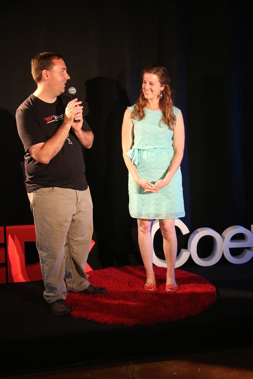 &lt;p&gt;COURTESY PHOTO&lt;/p&gt;&lt;p&gt;TEDx Couer d'Alene event organizer, Eric Edmonds, introduces Angela Slabaugh Saturday as she prepares to give her presentation titled &quot;Serving with Abandon.&quot; Saturday's event was the first-ever TEDx Coeur d'Alene, held at the Human Rights Education Institute.&lt;/p&gt;