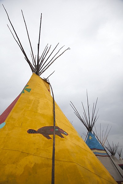 <p>Tepees lined the 61st Annual North American Indian Days campground in Browning on July 14.</p>