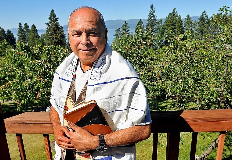 Domingo Guerrero, who moved to Montana from Napa, Calif., in 2003, discovered soon after that he had Jewish roots dating back to the persecution of Sephardic Jews in Spain and resettlement from Mexico to Arizona. Seen here with a draped Jewish prayer shawl and Bible, Guerrero now pastors Spirit of Truth Apostolic Church in Ronan.