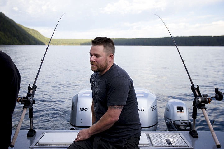 &lt;p&gt;Army veteran and Purple Heart recipient Jason Rzepa sits on the back of the Boats for Heroes aluminum fishing boat while fishing for Kokanee salmon on July 22, 2016 on Lake Pend Orielle. Boats for Heroes, the non-profit founded by Vietnam veteran Keith Mathews and his wife Cathy, takes veterans and their families out on free fishing trips in Washington and Idaho.&lt;/p&gt;