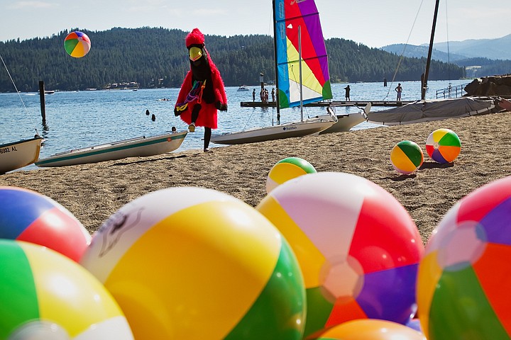 &lt;p&gt;Rachquel Foster kicks a beach ball Wednesday dressed as Cecil the Cardinal during Cecil's Summer Splash, a beach party held for North Idaho College students who are connected to the school mascot's Facebook page. Music, food and various beach activities were the focus of the event held on Yap-Keehn-Um beach near the college.&lt;/p&gt;