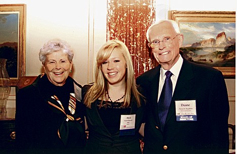 <p>Alycia Barrowcliff visits with Duane Hagadone and Lola Hagadone in Washington D.C., in April. Barrowcliff, a 2010 Lake City High School graduate, was named a Horatio Alger national scholar and received a $20,000 scholarship from the Horatio Alger Association of Distinguished Americans, of which Hagadone is a member.</p>