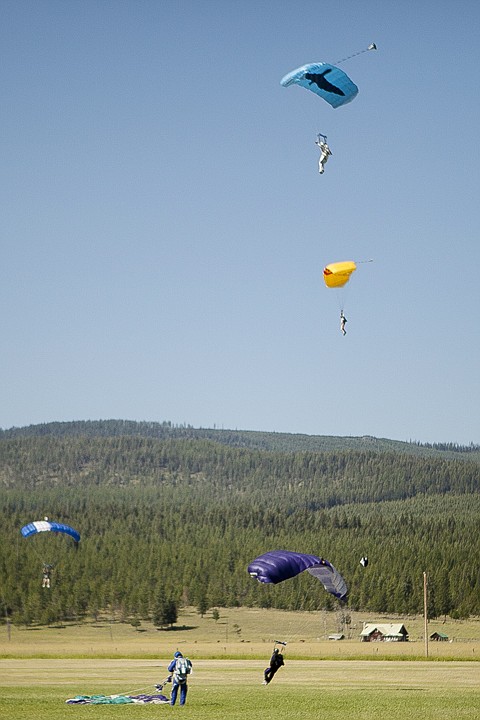 &lt;p&gt;Canopies fill the skies during the 2011 Lost Prairie Boogie. As
of Friday afternoon 213 people had registered to be part of the
44th annual skydiving event.&lt;/p&gt;