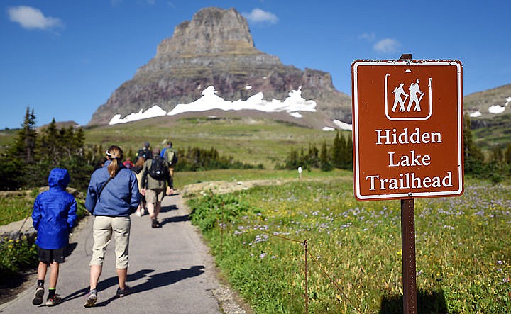 Hikers start out on the Hidden Lake Trail in Glacier National Park in this July 29, 2015, file photo. (Brenda Ahearn/Daily Inter Lake)