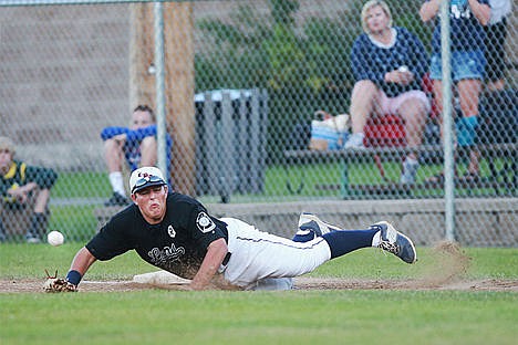 &lt;p&gt;Dom Conigliaro of Coeur d&#146;Alene dives to field a ball at first base Tuesday at Thrco Field.&lt;/p&gt;