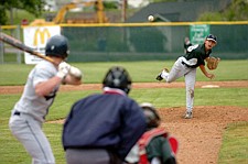 Dalton Molzhon delivers a pitch during the Mission Valley Mariner B team season.