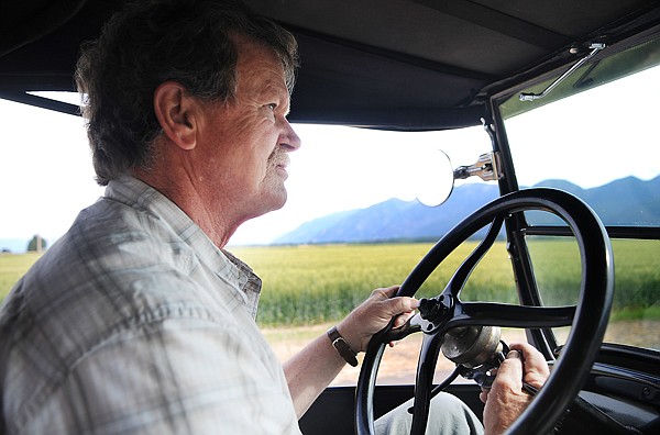 David Cooley takes to the open road in his 1926 Ford Model T convertible on Tuesday in Creston.