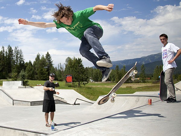 &lt;p&gt;Levi Reoch, 14, center, of Saskatchewan makes an attempt to land a trick at Dave Olseth Memorial Skate Park in Whitefish on July 20.&lt;/p&gt;