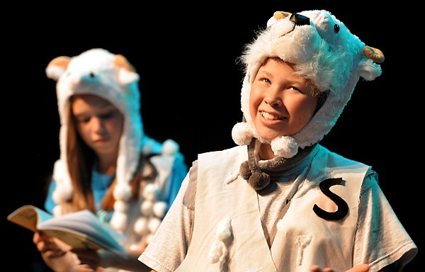 &lt;p&gt;Kolby Broderick, right, plays the part of the Wolf in the dress rehearsal of A Bagful of Fables on Thursday afternoon, July 26, at FVCC Children's Summer Theatre. In the background is Grace Dunehoff as one of the sheep.&lt;/p&gt;