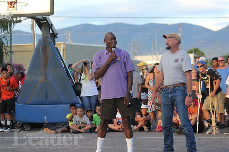 &lt;p&gt;Michael Cooper gets Dennis Peel involved during the 3-point and dunk contests.&lt;/p&gt;