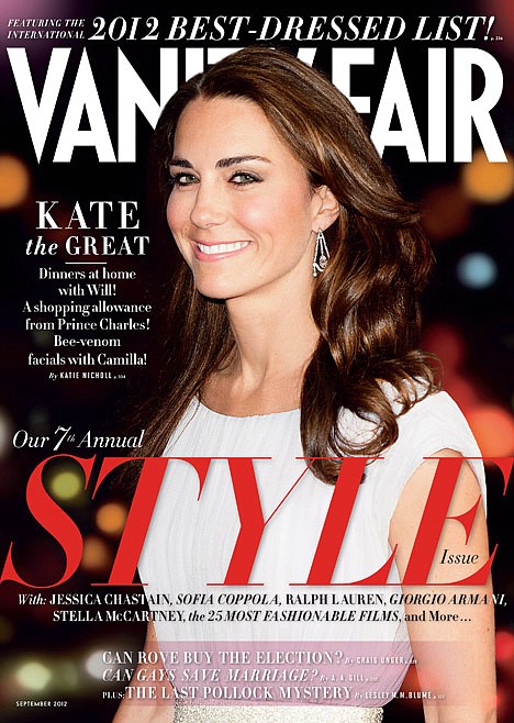 &lt;p&gt;This magazine cover image shows Kate Middleton, the Duchess of Cambridge, on the cover of the September 2012 issue of Vanity Fair. British royalty has made its mark atop Vanity Fair's International Best Dressed List, with Kate Middleton and her brother-in-law, Prince Harry, both making this year's slate. The September 2012 issue of Vanity Fair hits newsstands in New York and Los Angeles on August 2 and nationally and on the iPad on August 7. (AP Photo/Vanity Fair)&lt;/p&gt;