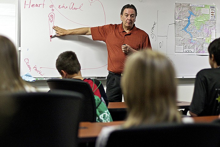 &lt;p&gt;JEROME A. POLLOS/Press Warren Seyler explains the importance technology played in the progression of the Inland Northwest tribes during a presentation Tuesday to the Environment of Our Community Camp at the University of Idaho Harbor Center in Coeur d'Alene.&lt;/p&gt;